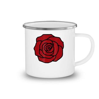 Rose Flower Red Rose Camping Mug | Mazezy