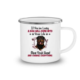 Rottweiler If You Are Lucky Camping Mug | Mazezy