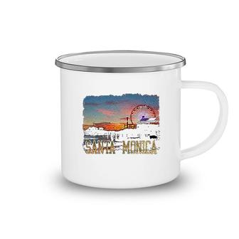 Santa Monica Pier Sunset California Camping Mug | Mazezy