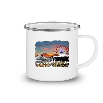 Santa Monica Pier Sunset California Camping Mug | Mazezy