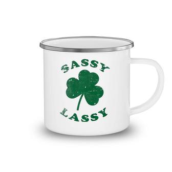 Sassy Lassy Funny Women Girls St Patrick's Premium Camping Mug | Mazezy