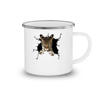 Savannah Cat Torn Cloth Kitten Camping Mug | Mazezy