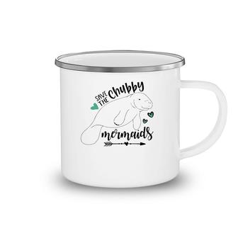 Save The Chubby Mermaid Top Walrus Lover Present Seahorse Camping Mug | Mazezy