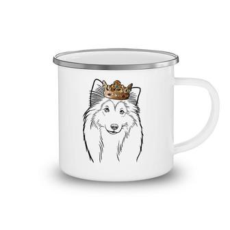 Shetland Sheepdog Wearing Crown Dog Lovers Gift Camping Mug | Mazezy