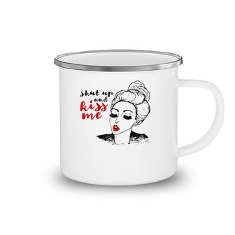 Shut Up And Kiss Me Vintage Retro Hipster Girl Camping Mug | Mazezy