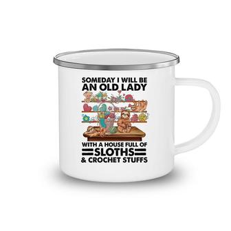 Sloth And Crochet An Old Lady Camping Mug | Mazezy