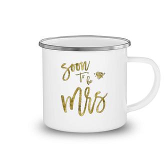 Soon To Be Mrs Dark Yellow Cute Camping Mug | Mazezy
