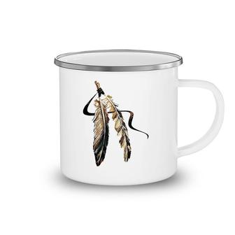 Southwest Native American Indian Tribal Art Colorful Feather Camping Mug | Mazezy