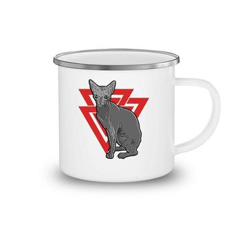 Sphynx Cat Gothic Death Metal Valknut Camping Mug | Mazezy