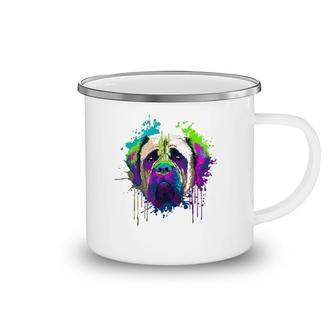 Splash Art English Mastiff Dog Owner Gift Idea Dog Pullover Camping Mug | Mazezy