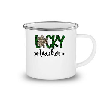 St Pattys Shamrock Lucky Teacher St Patrick's Day Camping Mug | Mazezy