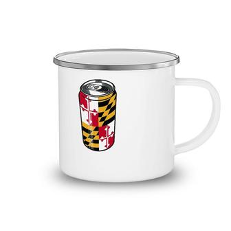 State Of Maryland Flag Beer Can Drinking Tee Md Camping Mug | Mazezy