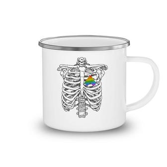 Straight Alliance Ribcage Gift For Straight Ally Pride Flag Camping Mug | Mazezy