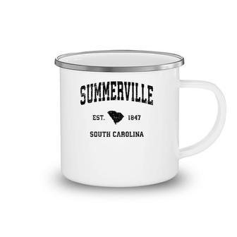 Summerville South Carolina Sc Vintage Sports Design Black Pr Camping Mug | Mazezy