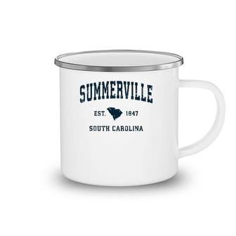 Summerville South Carolina Sc Vintage Sports Navy Print Pullover Camping Mug | Mazezy