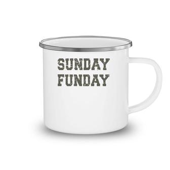 Sunday Funday Design Sunday Funday Football Game Day Camping Mug | Mazezy