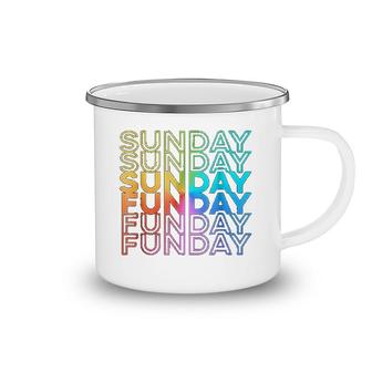 Sunday Funday Rainbow Fade Camping Mug | Mazezy