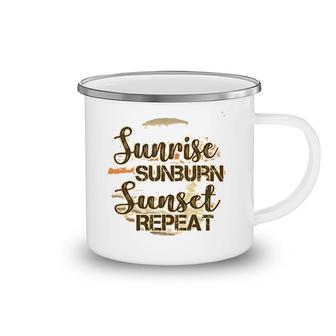 Sunrise Sunburn Sunset Repeat Camping Mug | Mazezy