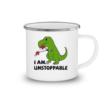 T Rex Dinosaur Camping Mug | Mazezy