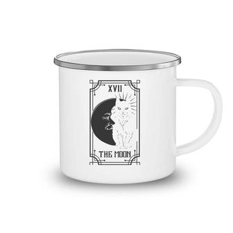 Tarot Card The Moon And The Cat Gothic Pagan Camping Mug | Mazezy