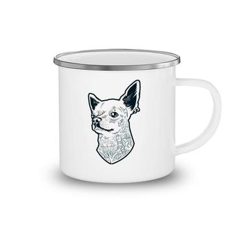 Tattooed Chihuahua For Tattooed Rockers Punk Rock Dog Camping Mug | Mazezy