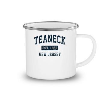 Teaneck New Jersey Nj Vintage Sports Design Navy Print Pullover Camping Mug | Mazezy