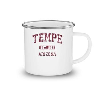 Tempe Arizona Az Vintage Athletic Sports Design Pullover Camping Mug | Mazezy
