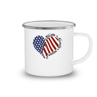 Th Heart Patriotic America Flag Christian Cross Costume Camping Mug | Mazezy