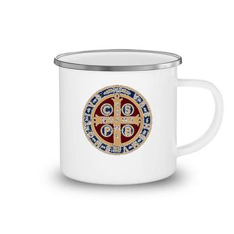 The Saint Benedict Medal Catholic Camping Mug | Mazezy