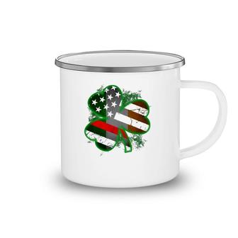 Thin Red Line St Patrick's Day Honoring Firefighters Camping Mug | Mazezy