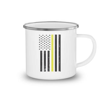 Thin Yellow Line 911 Police Dispatcher Usa Flag Pullover Camping Mug | Mazezy