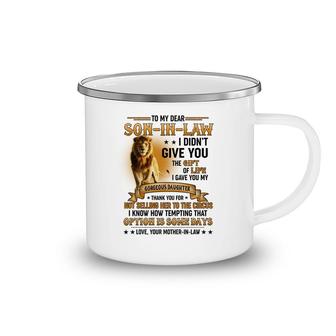 To My Dear Son In Law Lion Camping Mug | Mazezy
