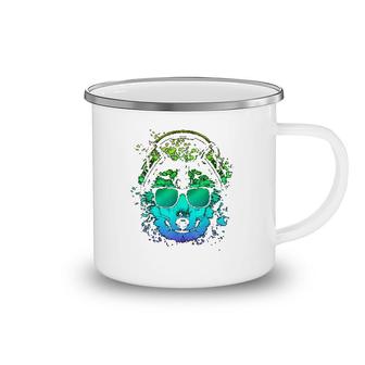 Trippy Dj Gift Edm Techno House Wolves Psychedelic Wolf Camping Mug | Mazezy