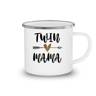 Twin Mama Mother's Day Funny Leopard New Mom Of Twins Camping Mug | Mazezy