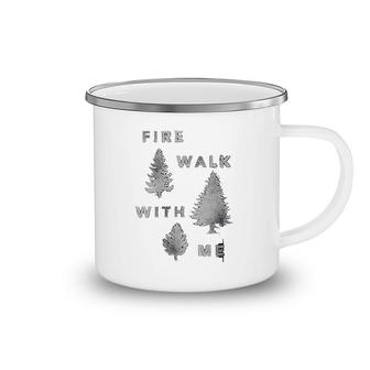 Twin Peaks Fire Walk With Me Tree Silhouette Camping Mug | Mazezy