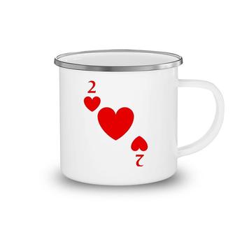 Two Of Hearts Costume Halloween Deck Of Cards Camping Mug | Mazezy