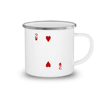 Two Of Hearts Playing Card Camping Mug | Mazezy