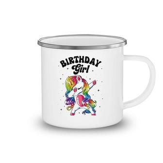 Unicorn Dabbing Birthday Girl Kids Rainbow Dab Dance Squad Camping Mug | Mazezy