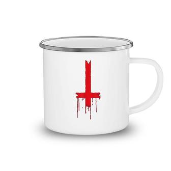Upside Down Inverted Cross Camping Mug | Mazezy