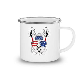Usa Patriotic Llama July 4Th Alpaca Camping Mug | Mazezy
