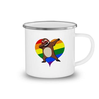 Valentines Day Dabbing Sloth Lgbt Gay Camping Mug | Mazezy