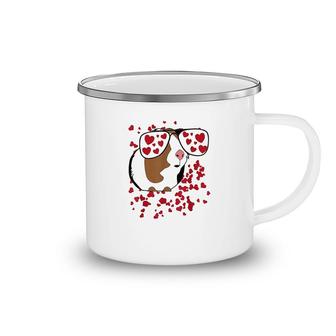 Valentines Gift Hearts Guinea Pig Camping Mug | Mazezy