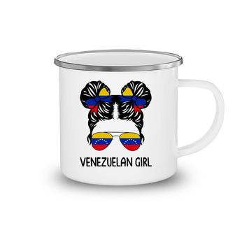 Venezuelan Girl Messy Hair Venezela Pride Patriotic Gift Kid Camping Mug | Mazezy