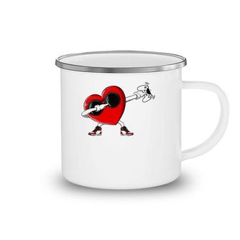 Video Gamer Heart Controllers Valentine's Day Dabbing Heart Camping Mug | Mazezy