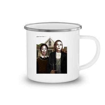 Villanelle And Eve American Gothic Killing Eve Camping Mug | Mazezy