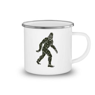 Vintage Bigfoot Subtle Military Camo Walking Sasquatch Retro Camping Mug | Mazezy