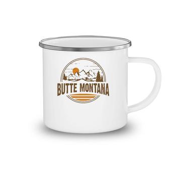 Vintage Butte Montana Mountain Hiking Souvenir Print Camping Mug | Mazezy