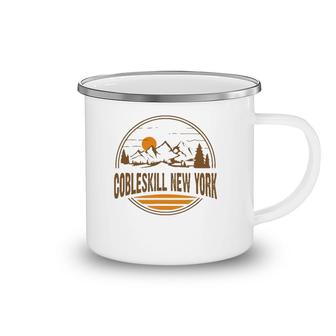 Vintage Cobleskill, New York Mountain Hiking Souvenir Print Camping Mug | Mazezy