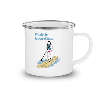 Vintage Paddle Boarding Men Women Gift Camping Mug | Mazezy