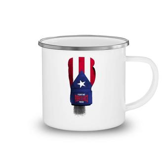 Vintage Puerto Rico Flag Boxing Gloves America Camping Mug | Mazezy